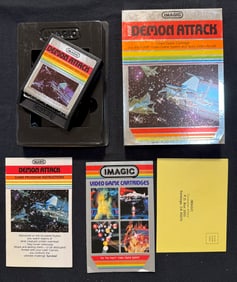 IMAGIC DEMON ATTACK VINTAGE VIDEO GAME WITH BOX AND MANUALS