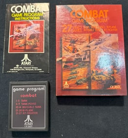 ATARI COMBAT VINTAGE VIDEO GAME WITH BOX AND MANUALS