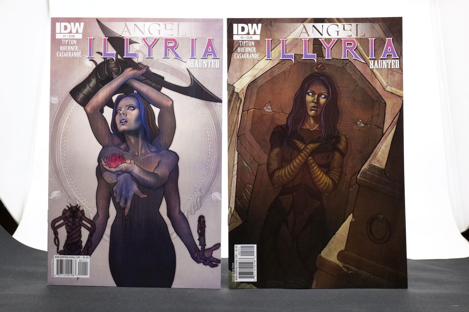 ANGEL: ILLYRIA #1-4 Complete Run: Angel Illyria haunted 1,2,3,4 VF-NM set Grade (b33) Frison covers Buffy. IDW 2010. Comic Grade VF-NM. Writers / Artists Scott Tipton, Mariah Huehner / Elena Casagrande