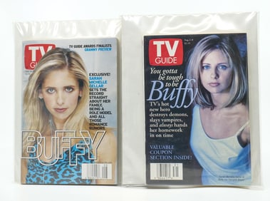 TWO TV GUIDES WITH BUFFY COVERS