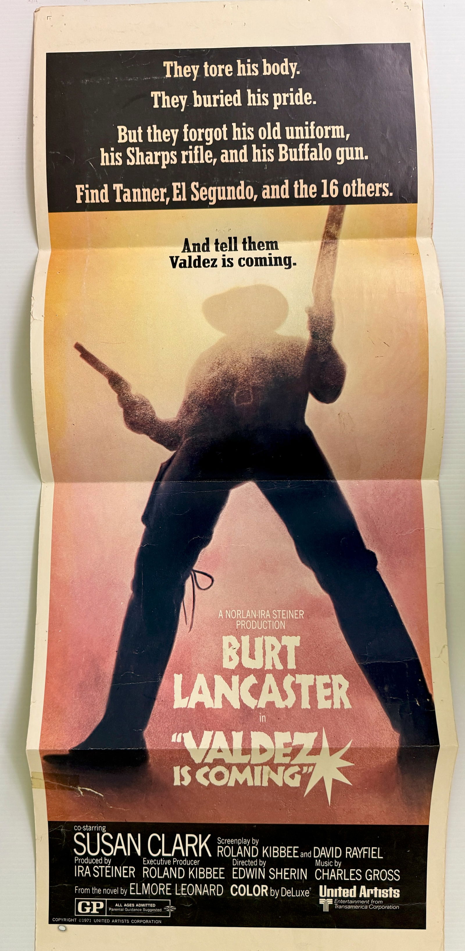BURT LANCASTER VALDEZ IS COMING MOVIE WINDOW POSTER (1 of 1)