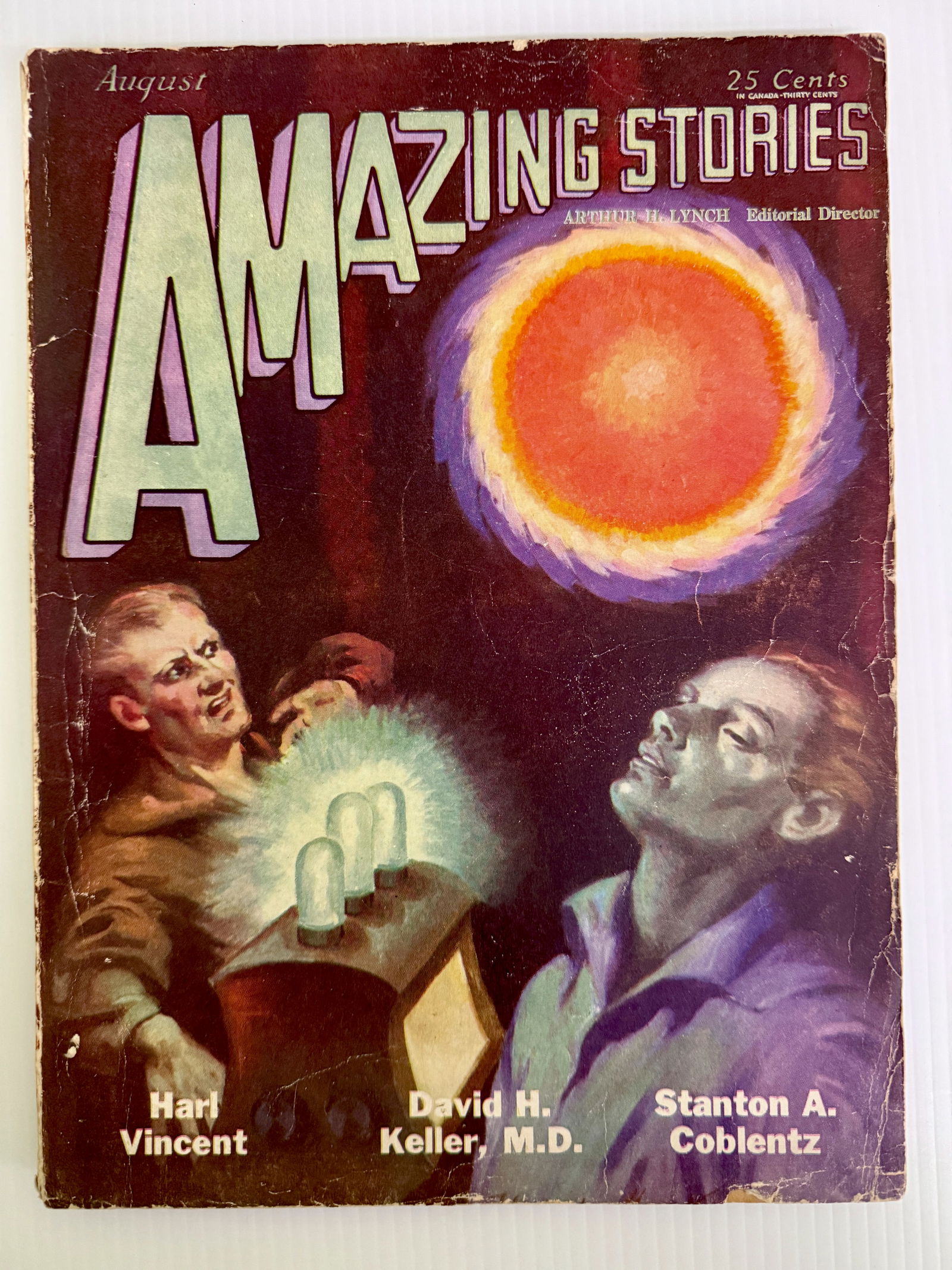 AMAZING STORIES VOL. 4. #5. 1929 - SCIENCE FICTION: Amazing Stories Vol. 4, #5, published in August 1929, is a significant early science fiction pulp magazine, edited by Hugo Gernsback, featuring classic stories like Harl Vincent's "Barton's Island" an