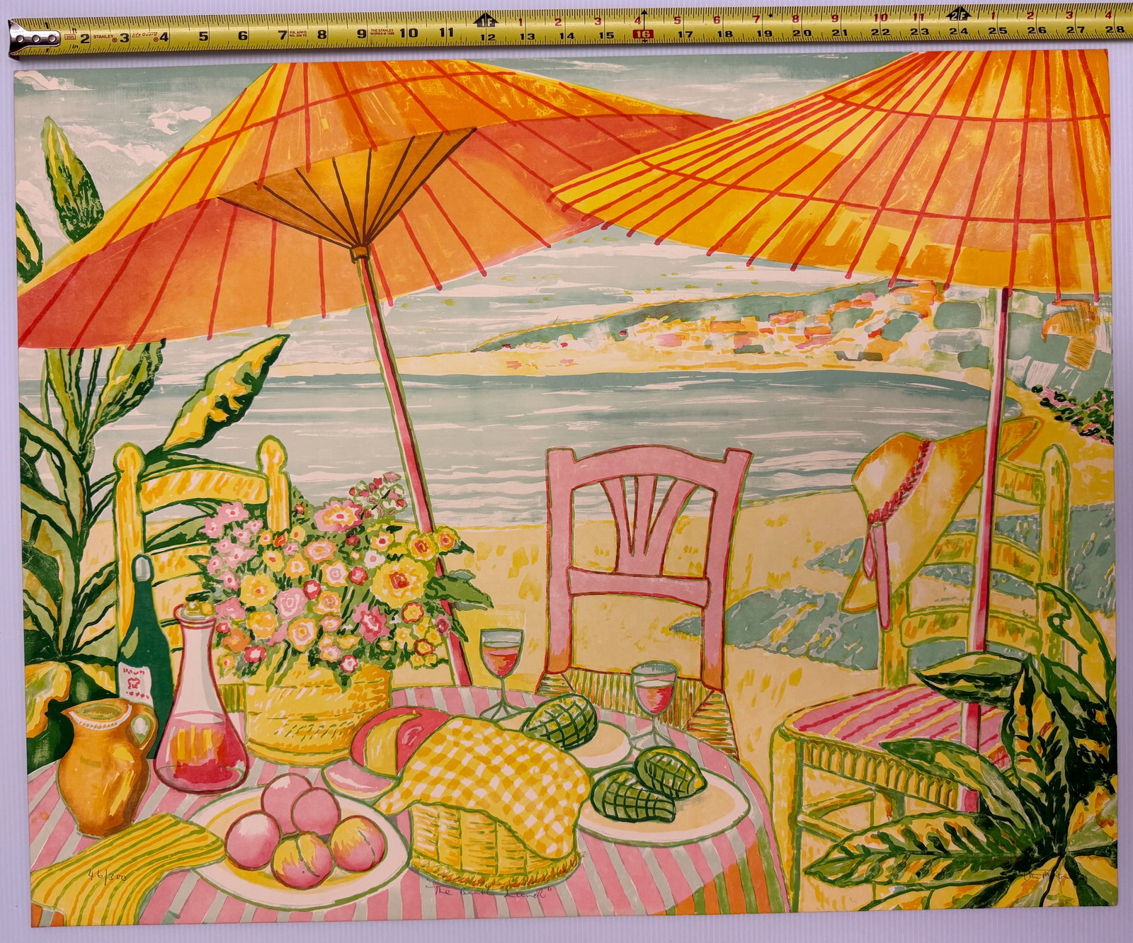 THE BEACH LUNCH - Lloyd Van Pitterson: Caribbean Art Lithograph Lloyd Van Pitterson Signed Tropical Island. Van-Pitterson was born in Jamaica, West Indies, originally in the film industry, in 1965 devoted his love of painting, to