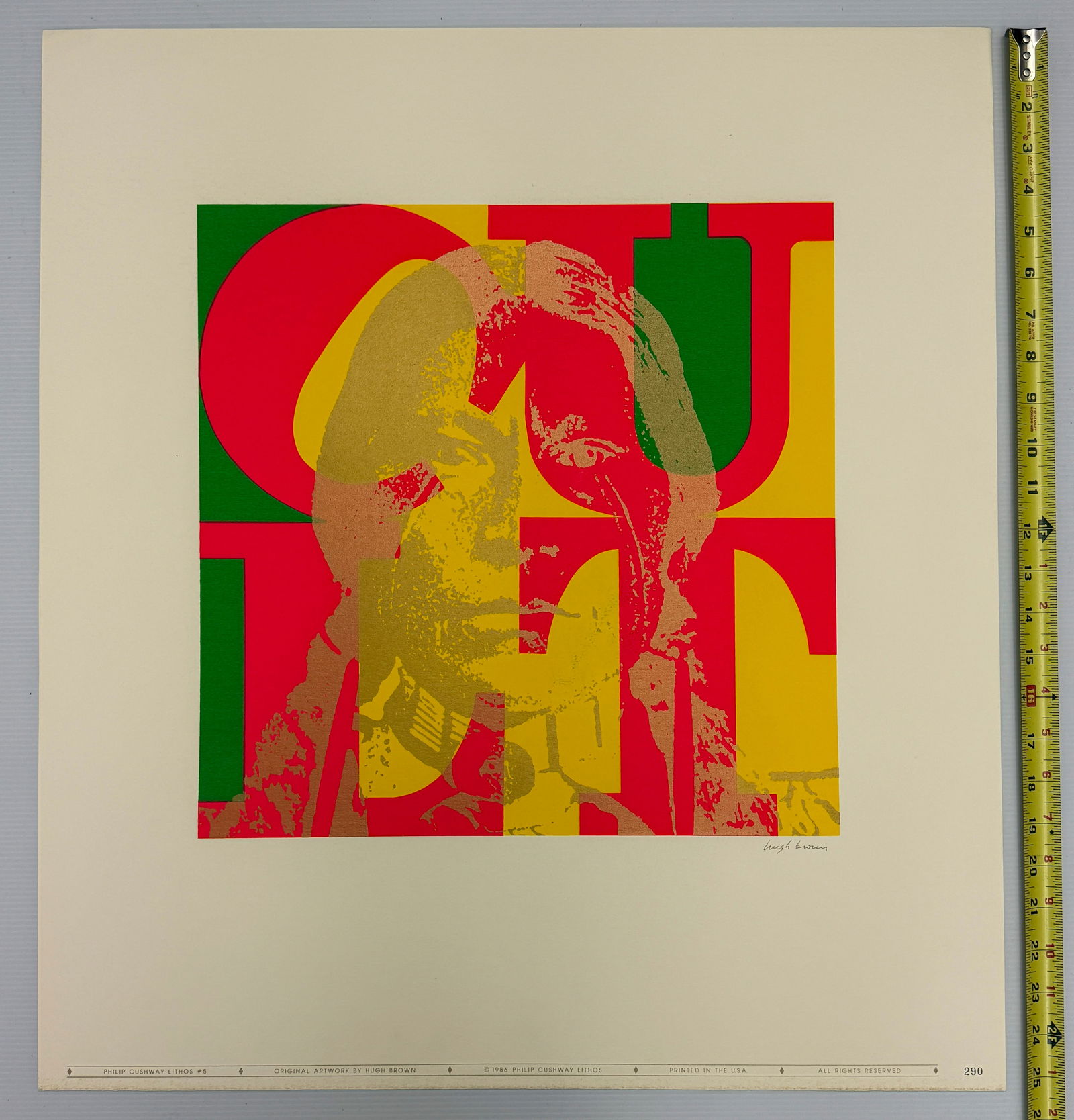 Hugh Brown - CULT: This beautiful poster was created by Hugh Brown for the PCL Series. The Cult was at the height of their popularity at the time this poster was issued, with their album Love selling well. These