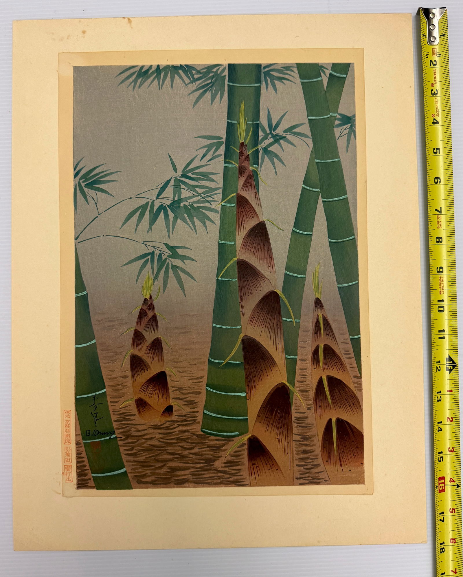 Japanese woodblock - Bamboo Grove - Ohno Bakufu (1 of 3)