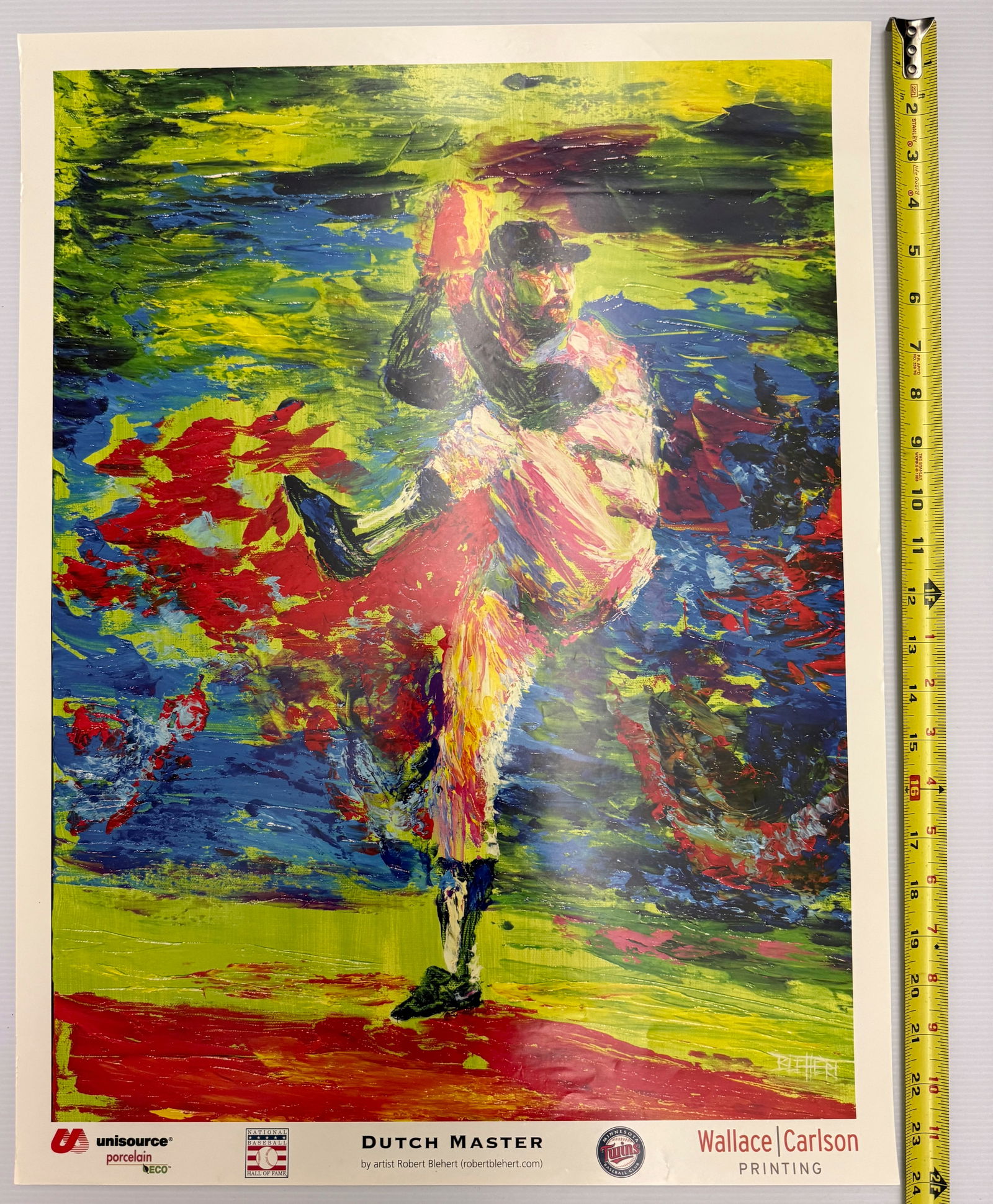 Robert Blehert - Bert Blyleven: This image is a poster of the painting "Dutchmaster" by artist Robert Blehert, featuring the baseball pitcher Bert Blyleven of the Minnesota Twins. Artwork Details about 12 x 24.Artwork: