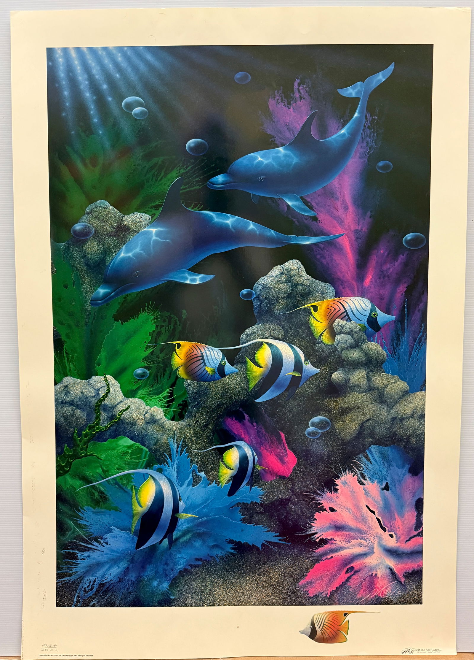 Enchanted Waters by marine artist David Miller: A print of the artwork titled "Enchanted Waters" by the American marine artist David Miller. Artwork Details about 26 x 38Artist: David Miller, an internationally acclaimed marine artist known for