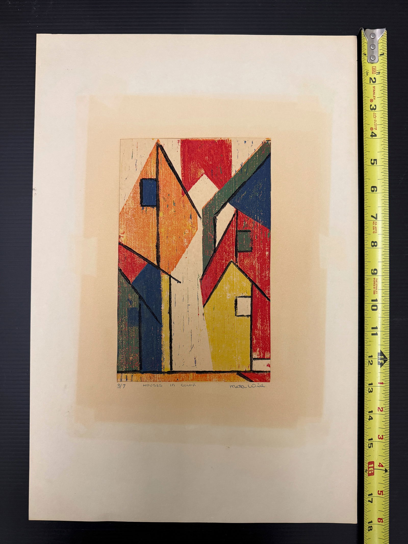 Modern Woodcut - HOUSES IN COLOR - Meta Will (1 of 3)