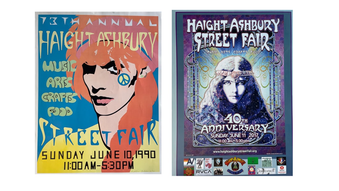 TWO VINTAGE HAIGHT ASHBURY STREET FAIR POSTERS (1 of 3)