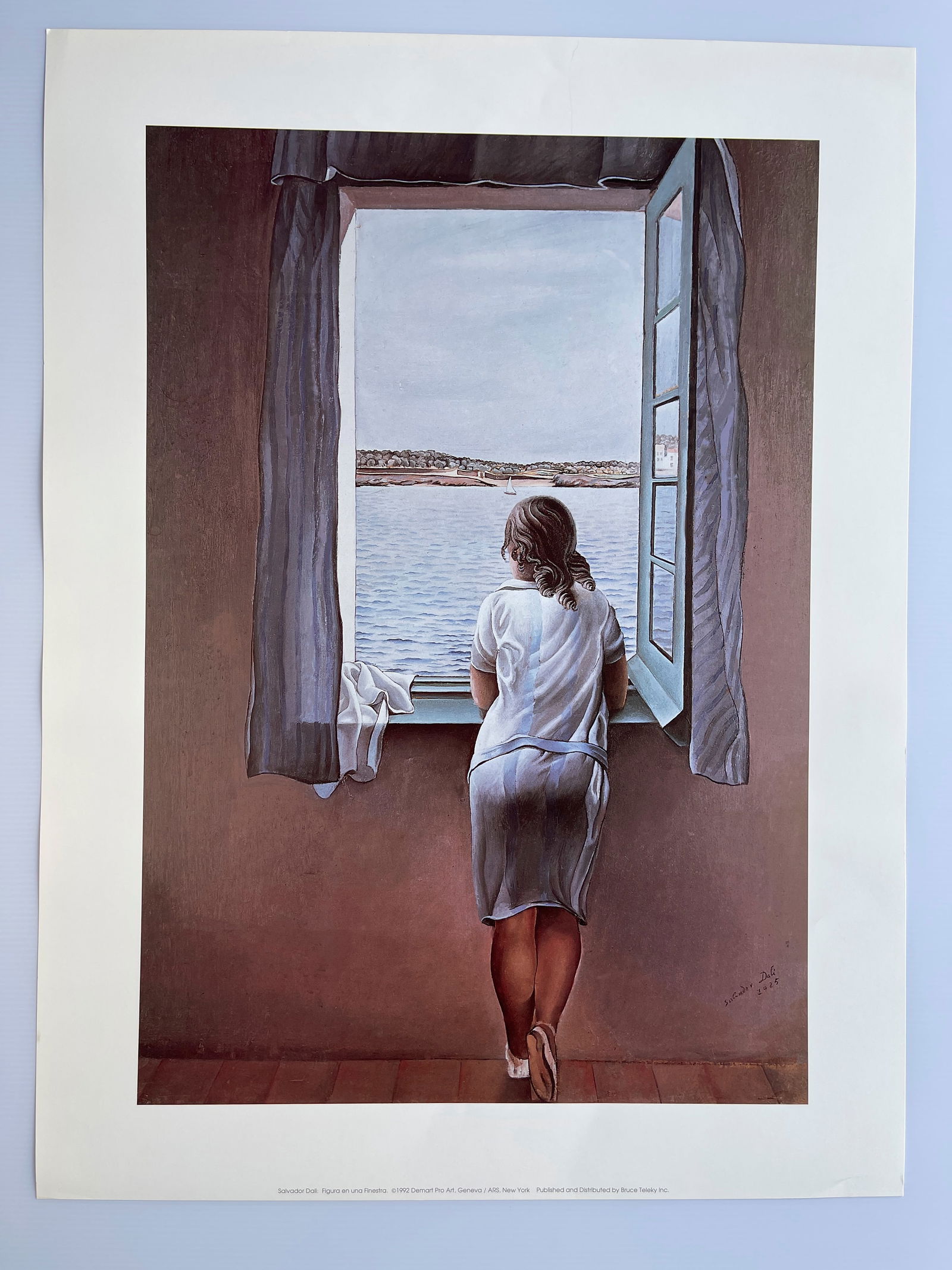Young Woman at a Window - Salvador Dalí: Young Woman at a Window (also known as Figure at a Window or Girl at a Window) - Figura en Una Finstra - by the Spanish artist Salvador Dalí. Artwork Information about 22 x 30. Artist: Salvador Dalí