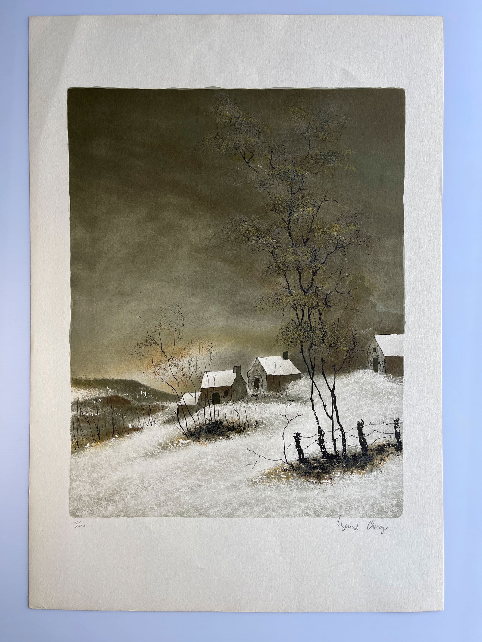 Village - Snowy Landscape - Bernard Charoy - signed (1 of 3)
