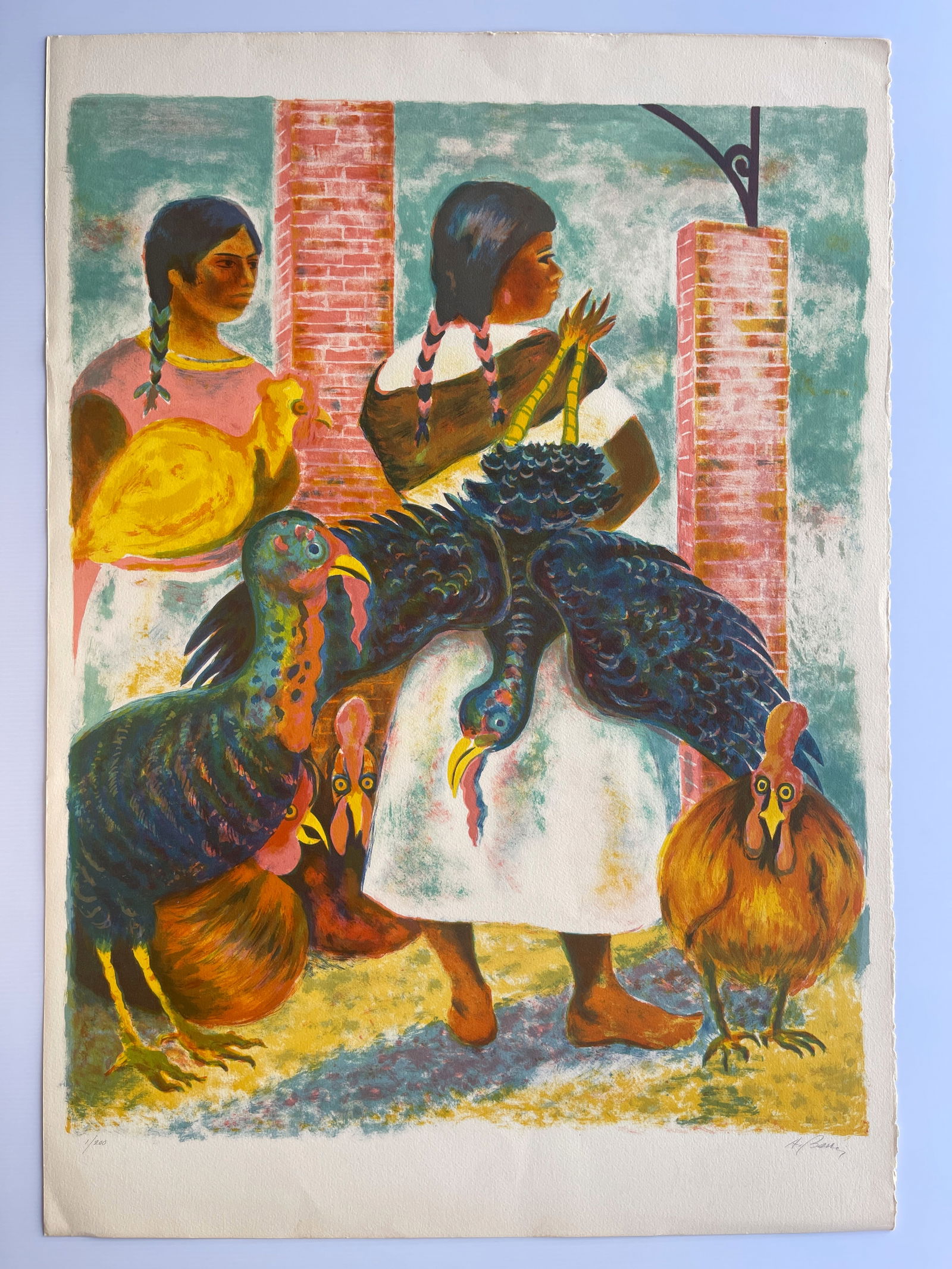 Market Woman - Anna Barry RARE ! #1 !: # 1 of 200 ! ! ! The image provided is a print titled "Market Woman" by the American artist Anna Barry (1907–2001). About the Artwork:Artist: Anna Barry, an artist and printmaker who was active in N
