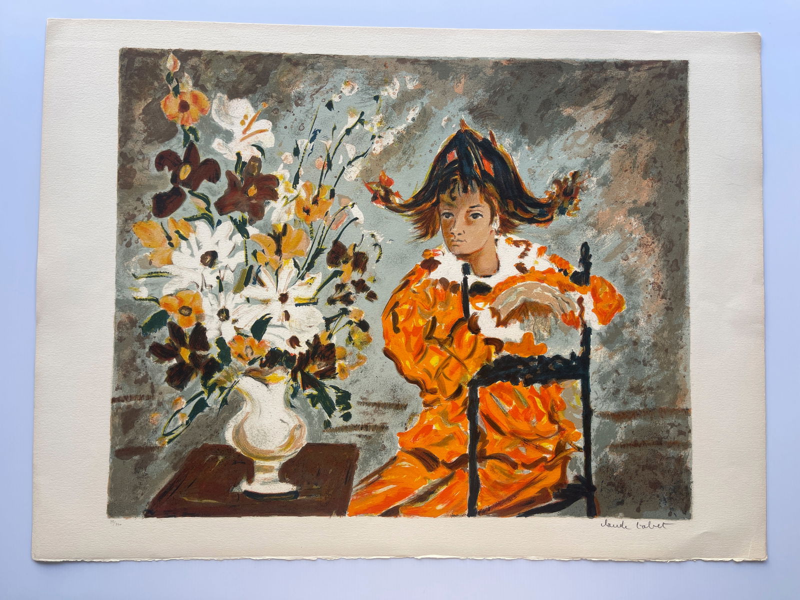 Meditation - Claude Tabet - signed: This artwork is titled "Meditation" by the French artist Claude Tabet (1924–1979). It is an impressionist lithograph created around 1975. Artwork Details about 22 x 30.Artist: Claude Tabet (French,