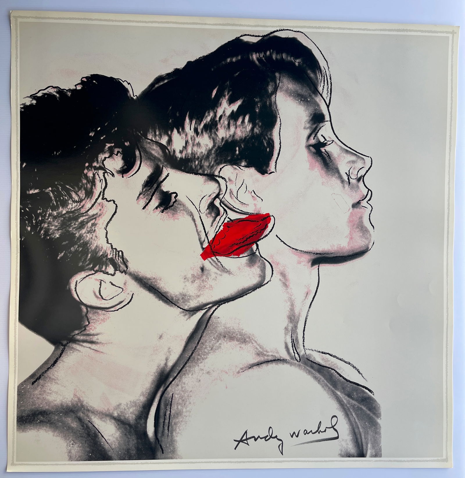 Andy Warhol - Querelle - WHITE: This image is a pop art print created by Andy Warhol for the poster of the 1982 film Querelle. Artwork Details about 30 x 30Artist: Andy WarholTitle: Querelle (White version)Medium: Screenprint (or va