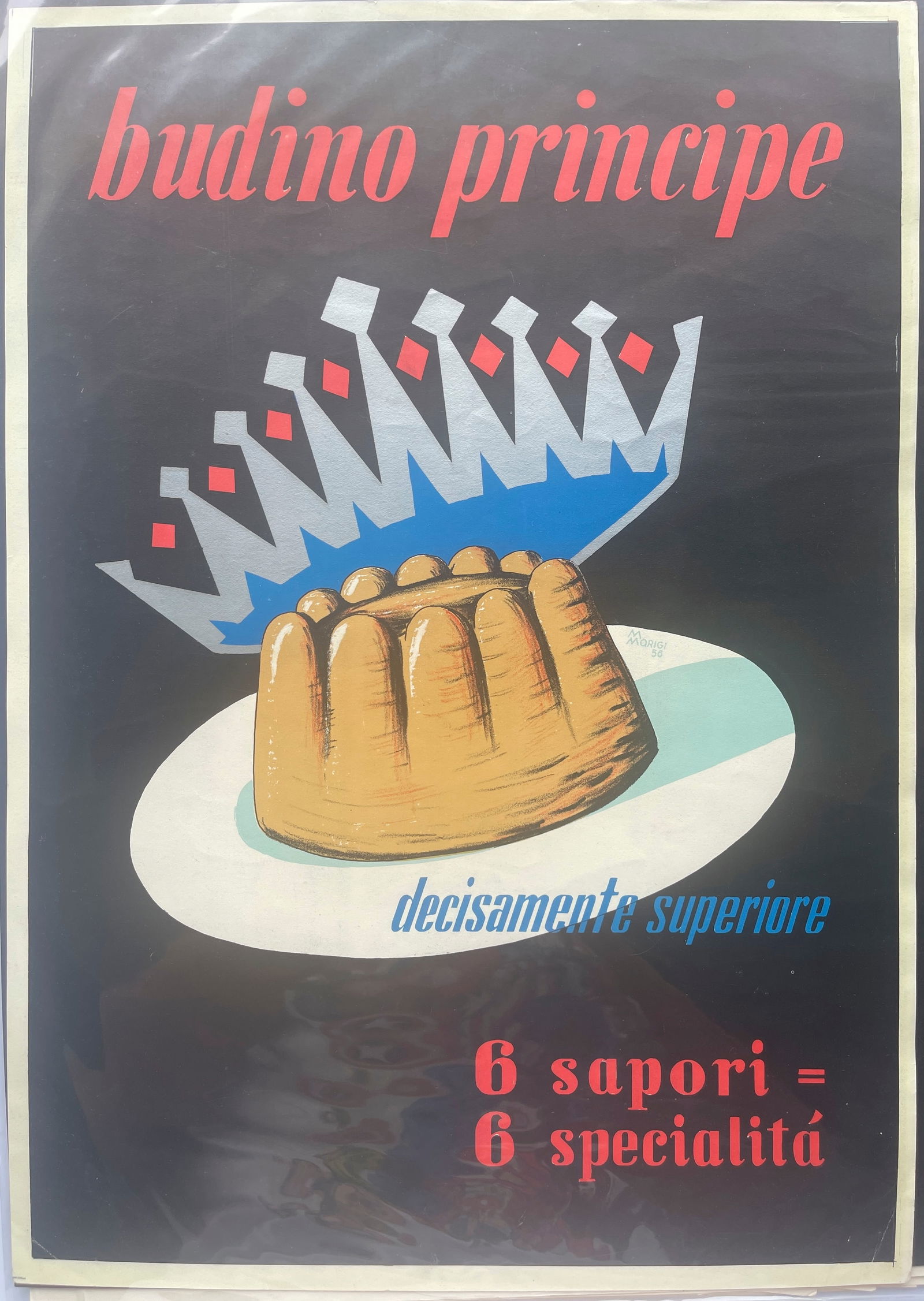 Vintage Italian advertising - Budino Principe: Vintage Italian advertising poster for Budino Principe, a type of cake or pudding. Poster Details about 8 x 12Product: Budino PrincipeSlogan: "decisamente superiore" (decidedly superior)Tagline: "6