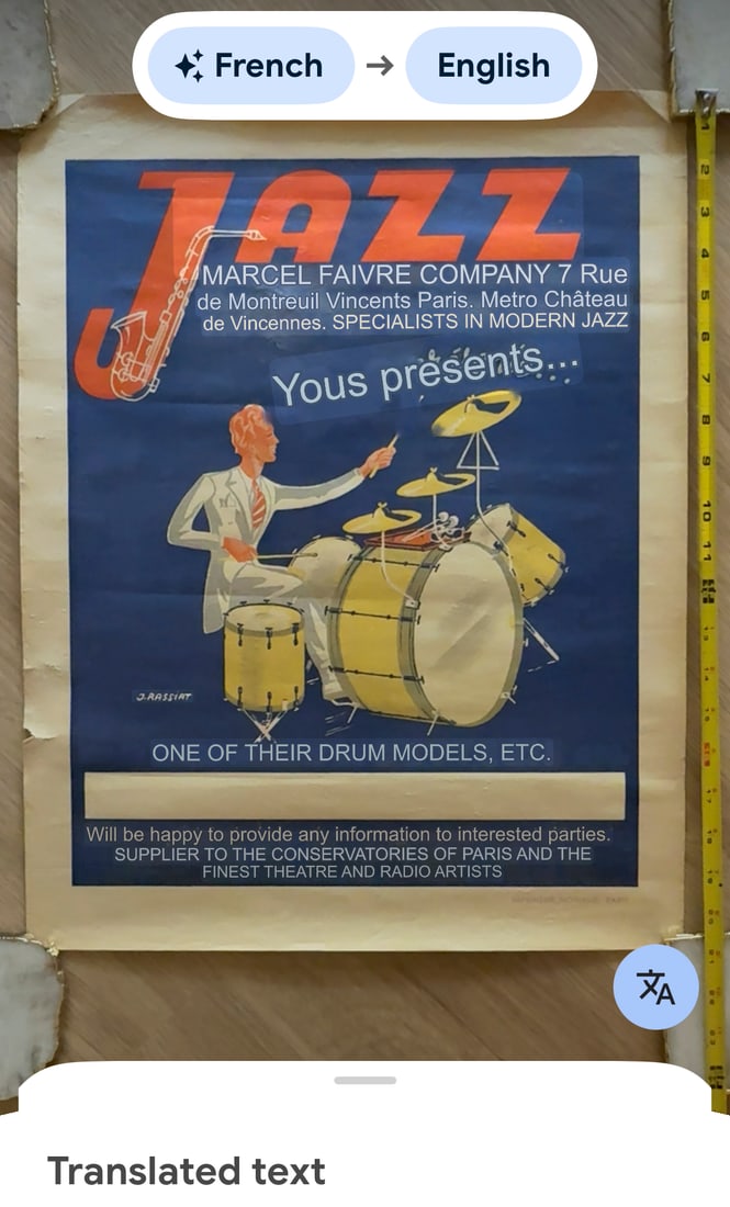 1930s French poster advertising the musical instrument store - 3