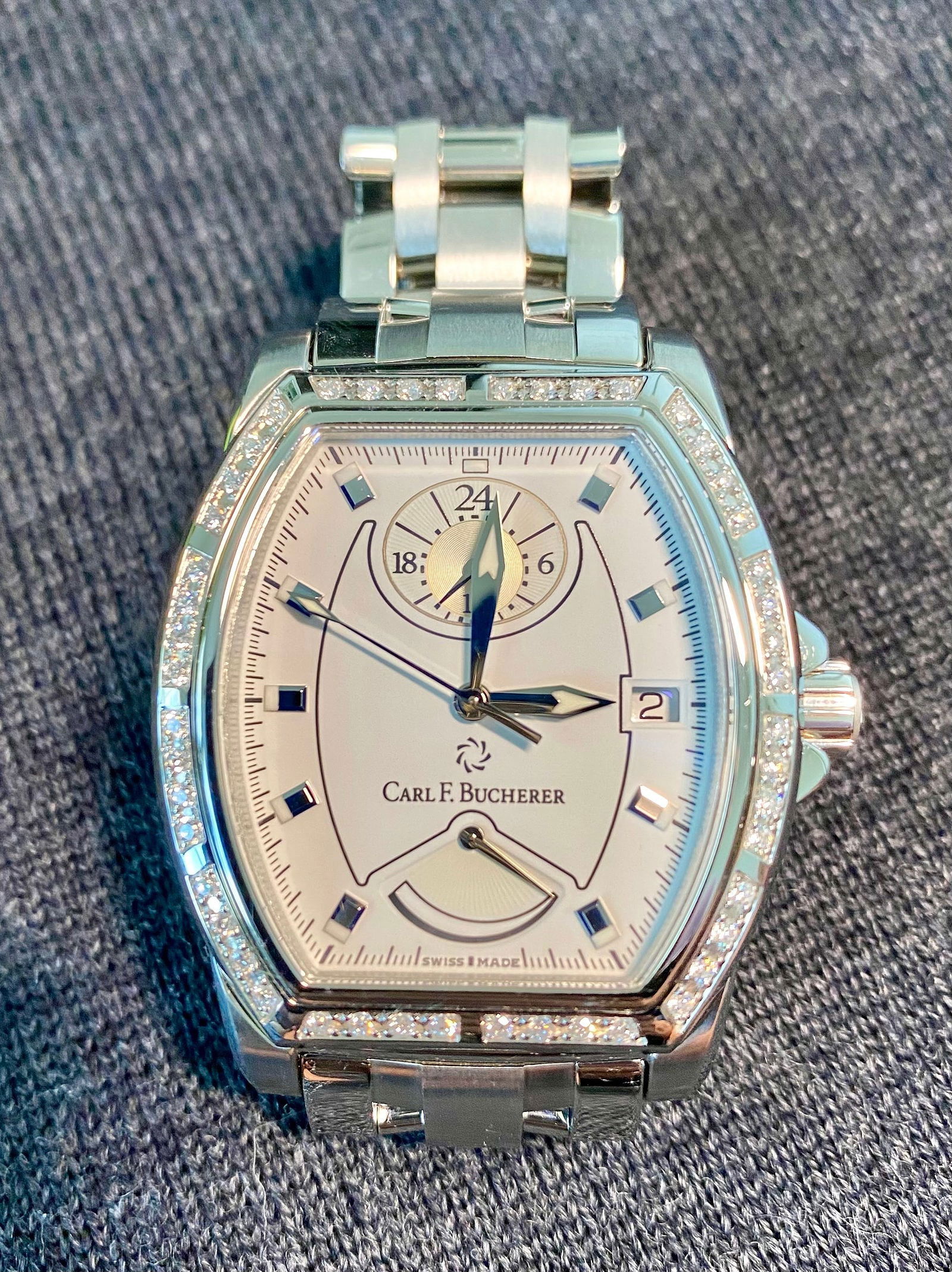 Carl F. Bucherer - DIAMOND Patravi T-24 Stainless Steel - RETAIL $11k: Carl F. Bucherer - DIAMOND Patravi T-24 Stainless Steel - RETAIL $11kSTUNNING. Carl F. Bucherer - DIAMOND Patravi T-24 Stainless Steel - RETAIL $11k. Carl F. Bucherer - Patravi T-24 Stainless Steel.