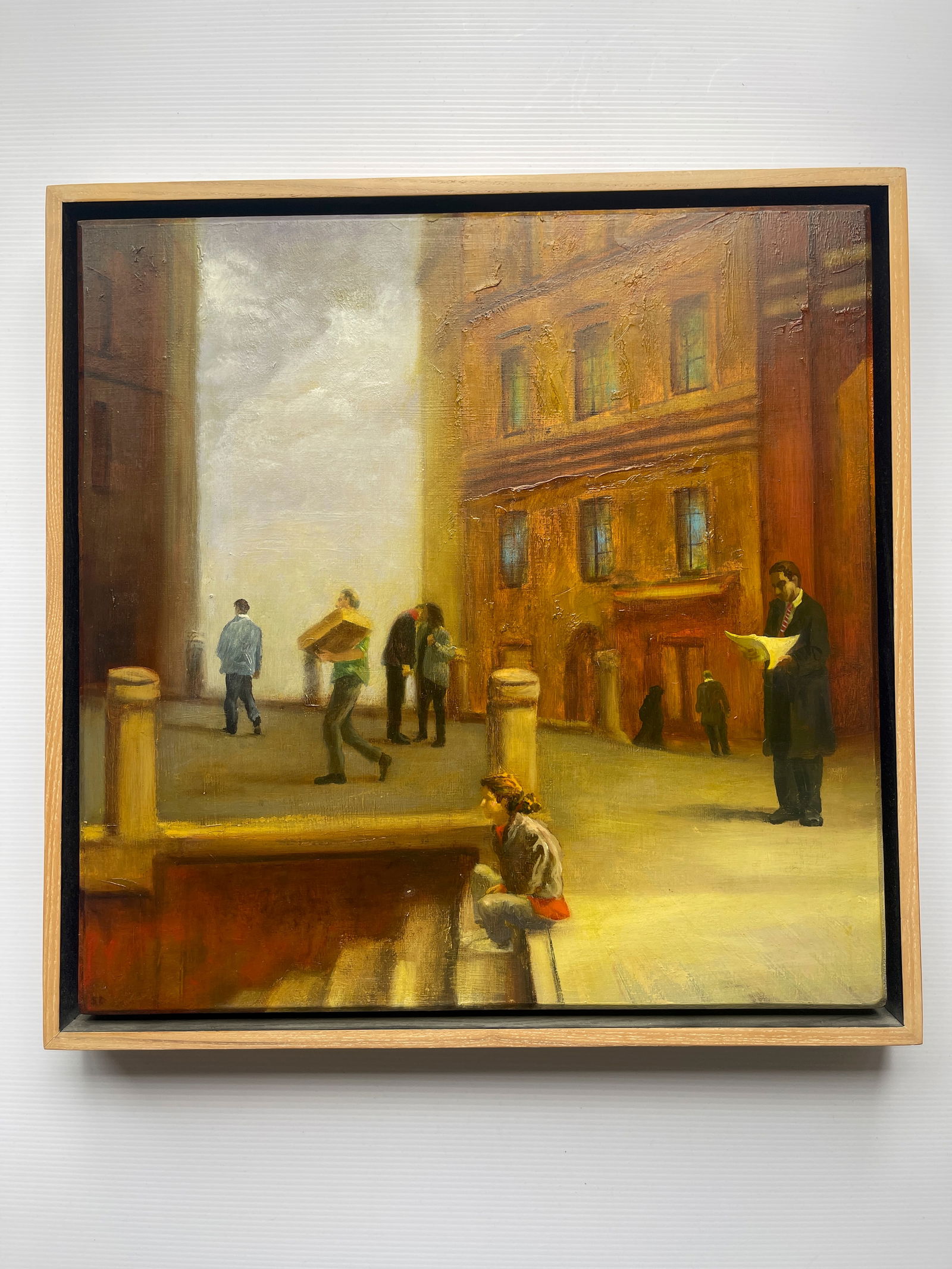 SCOTT DUCE - PIRANDELLO’S TRAVELER - #1: OIL ON BOARD 16 X 16. 1993 - 1995. Scott Duce is an international artist working in New York and Montana. Duce’s work is included in many corporate, museum, and private collections. Notable collecti