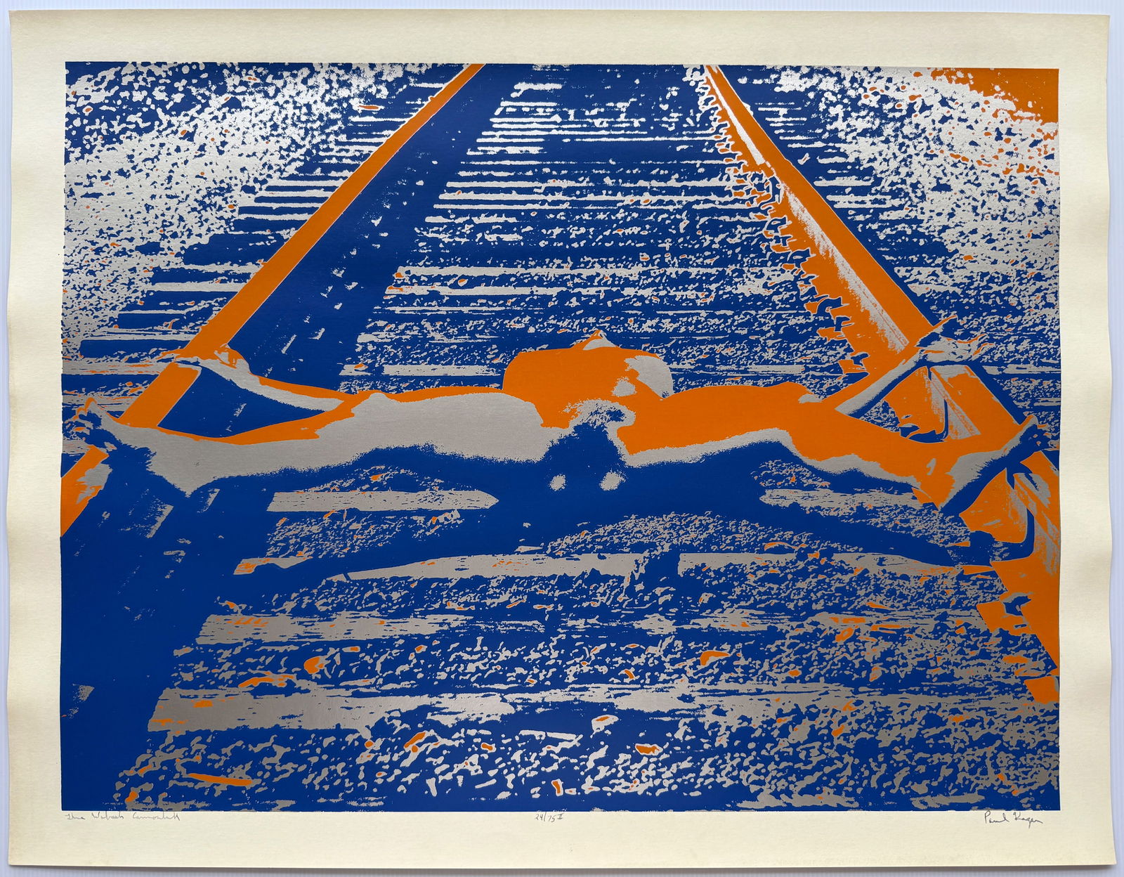 PAUL KAGAN - WABASH CANNONBALL - FROM ARTIST ESTATE - SCREEN PRINT: FEATURED ITEM THE WABASH CANNONBALL - RARE SCREEN PRINT SIGNED AND NUMBERED PRINTERS / AUTHOR PROOF VERSION. NEVER OFFERED FOR SALE TO GENERAL PUBLIC. The only other copies of this item are in the