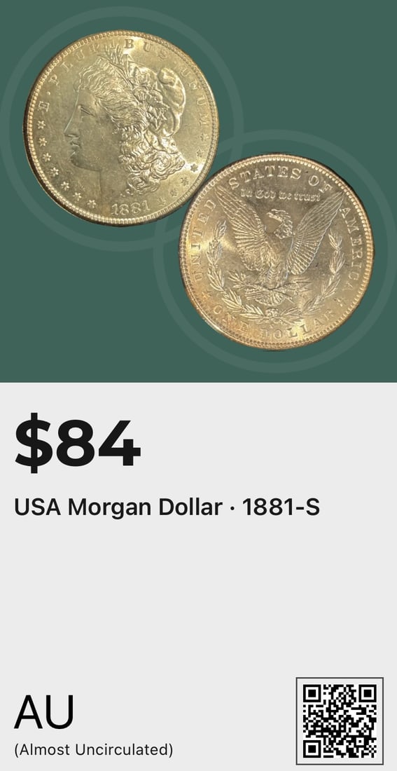 USA MORGAN DOLLAR - 1881-S - AU (1 of 5)