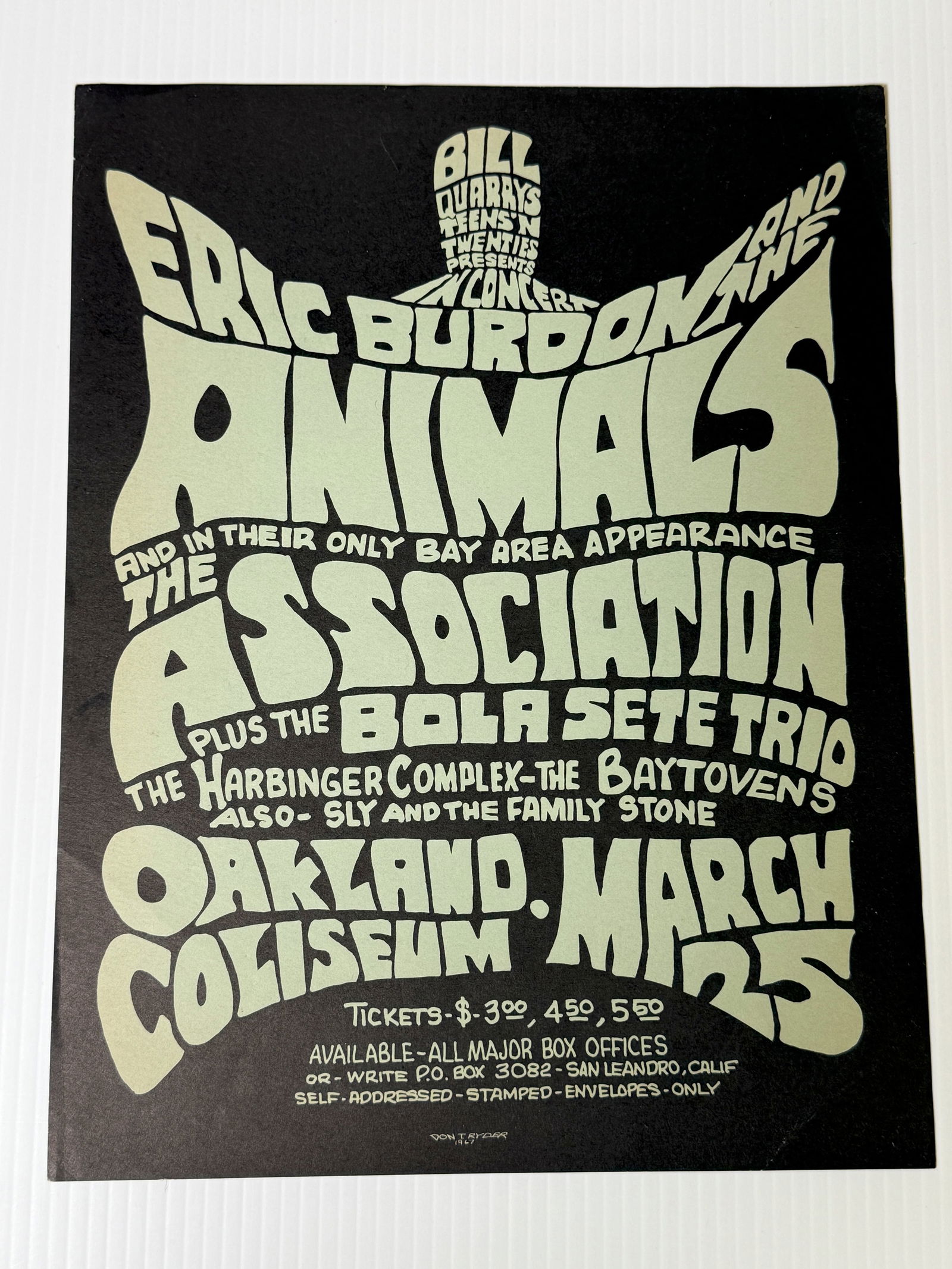 Eric Burdon & The Animals Handbill - with SLY STONE (1 of 3)