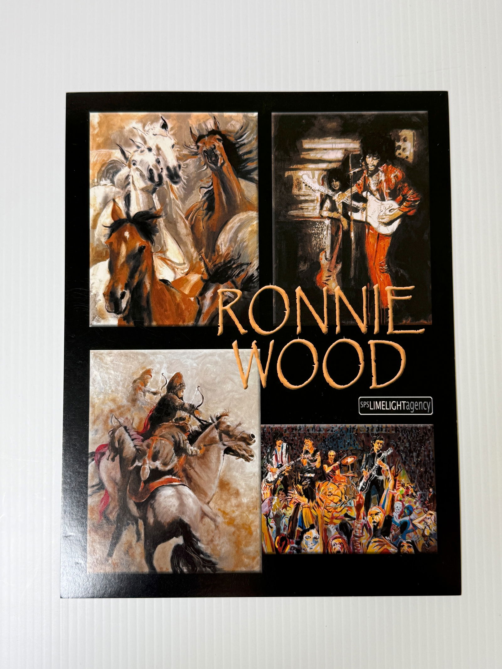 RONNIE WOOD PROMO ART FLYER: RONNIE WOOD PROMO ART FLYER FOR HIS ART. ROLLING STONES.