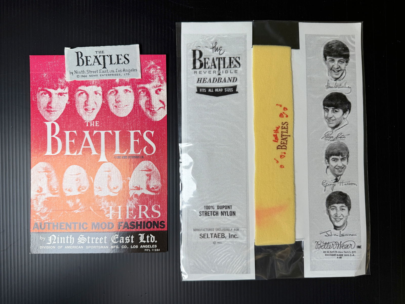 RARE BEATLES CLOTHING TAG AND HEADBAND (1 of 5)