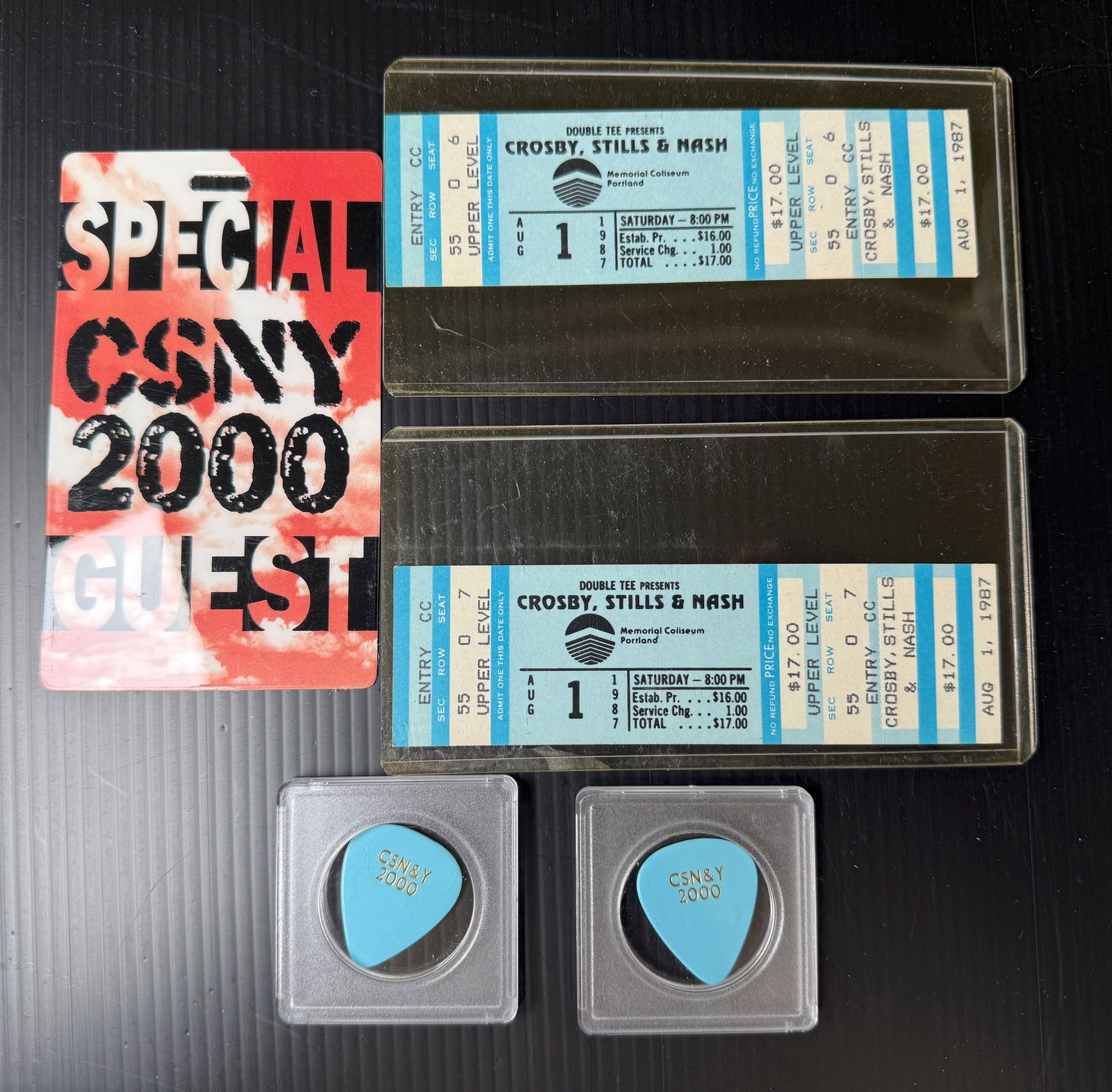 CSNY TICKETS, PASS, PICKS SET: CSNY TICKETS, PASS, PICKS SET
