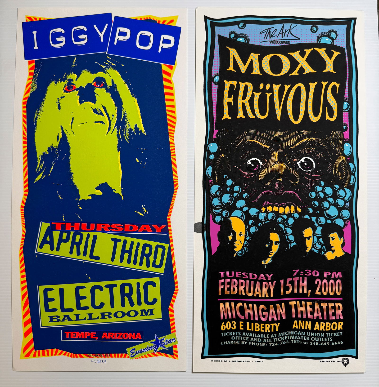 MARK ARMINSKI POSTER SET WITH: IGGY POP & MOXY FRUVOUS (1 of 1)