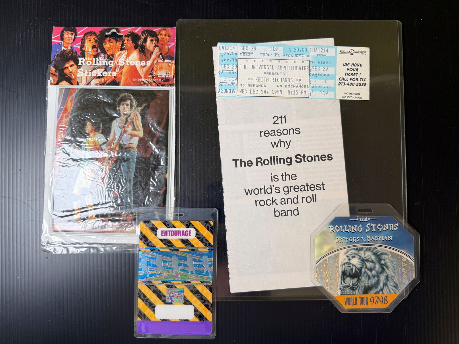 ROLLING STONES BACKSTAGE PASSES & TICKETS & STICKERS (1 of 1)
