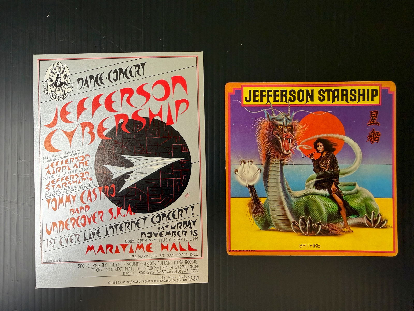JEFFERSON STARSHIP & CYBERSHIP HANDBILL & PASS: JEFFERSON STARSHIP & CYBERSHIP HANDBILL & PASS