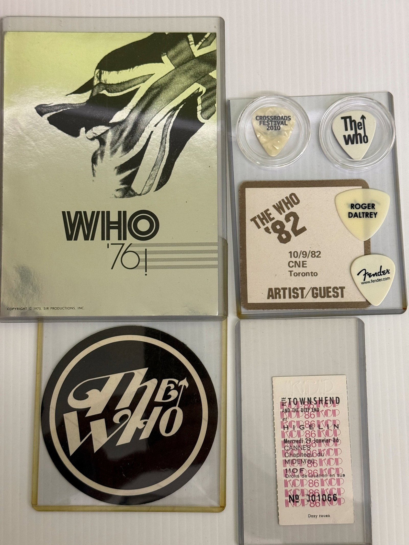 THE WHO BACKSTAGE PASS, TICKET & GUITAR PICKS (1 of 3)
