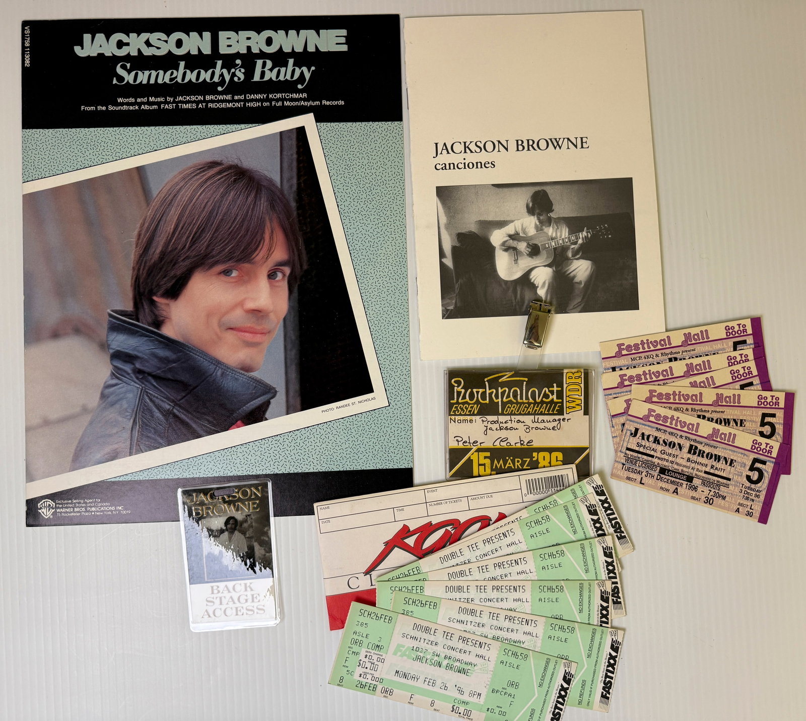 JACKSON BROWNE TICKETS & PASSES & MORE ! (1 of 3)