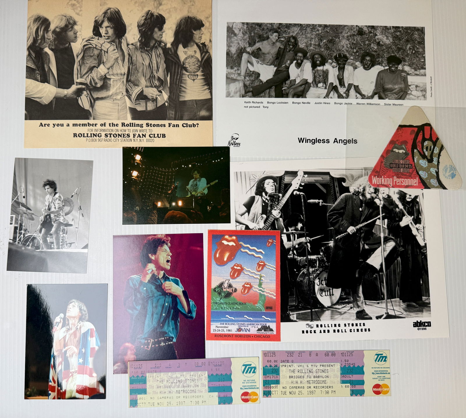 ROLLING STONES FAN CLUB FLYER, PASSES, PHOTOS & MORE (1 of 2)