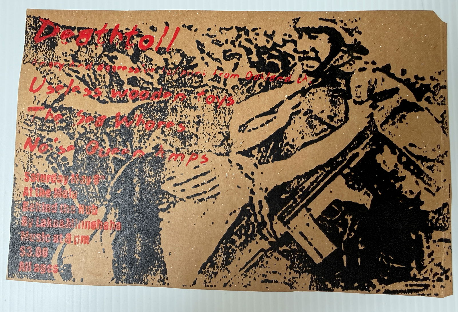 DEATHTOLL SCREENPRINT - OAKLAND HARDCORE PUNK: DEATHTOLL SCREENPRINT - OAKLAND HARDCORE PUNK. WITH USELESS WOODEN TOYS, THE SEAWHORES, MORE