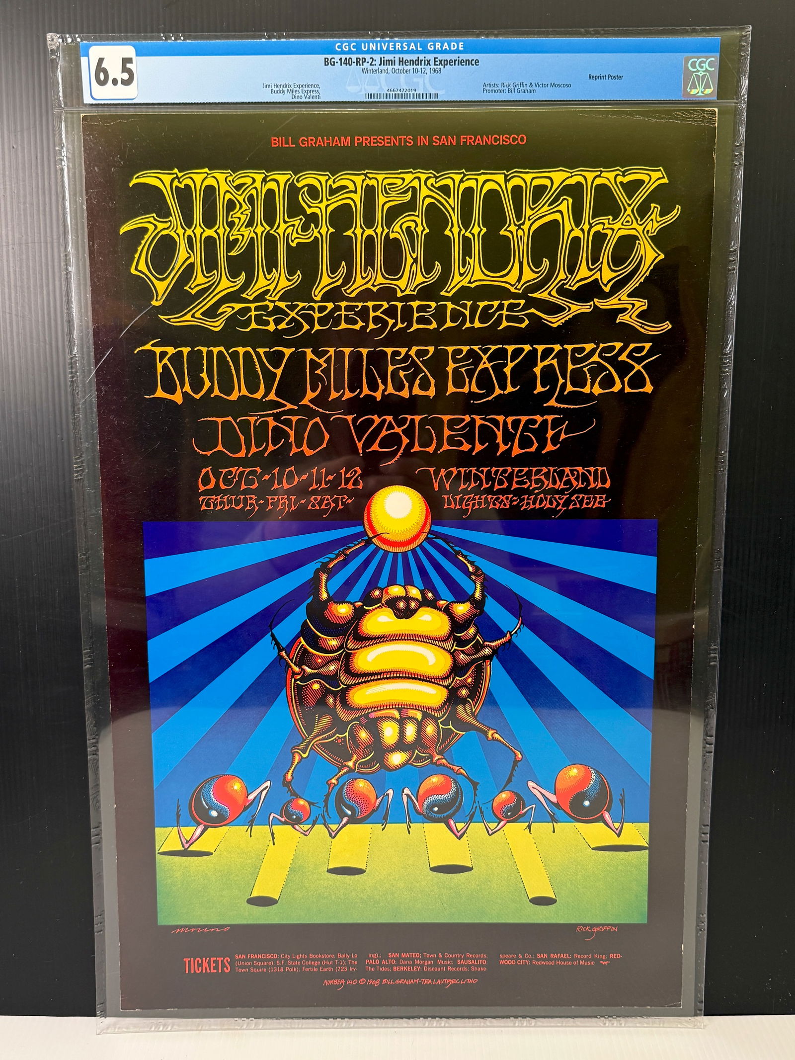 BG-140 RP2 - JIMI HENDRIX GRADED 6.5: BG-140 RP2 - JIMI HENDRIX GRADED 6.5