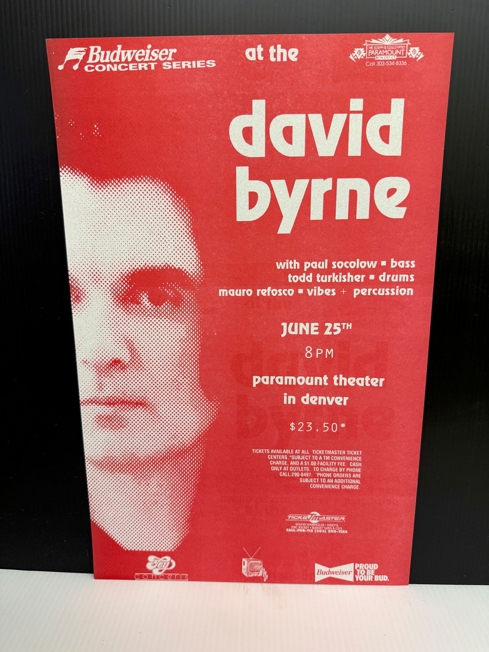 DAVID BYRNE AT PARAMOUNT DENVER: DAVID BYRNE AT PARAMOUNT DENVER