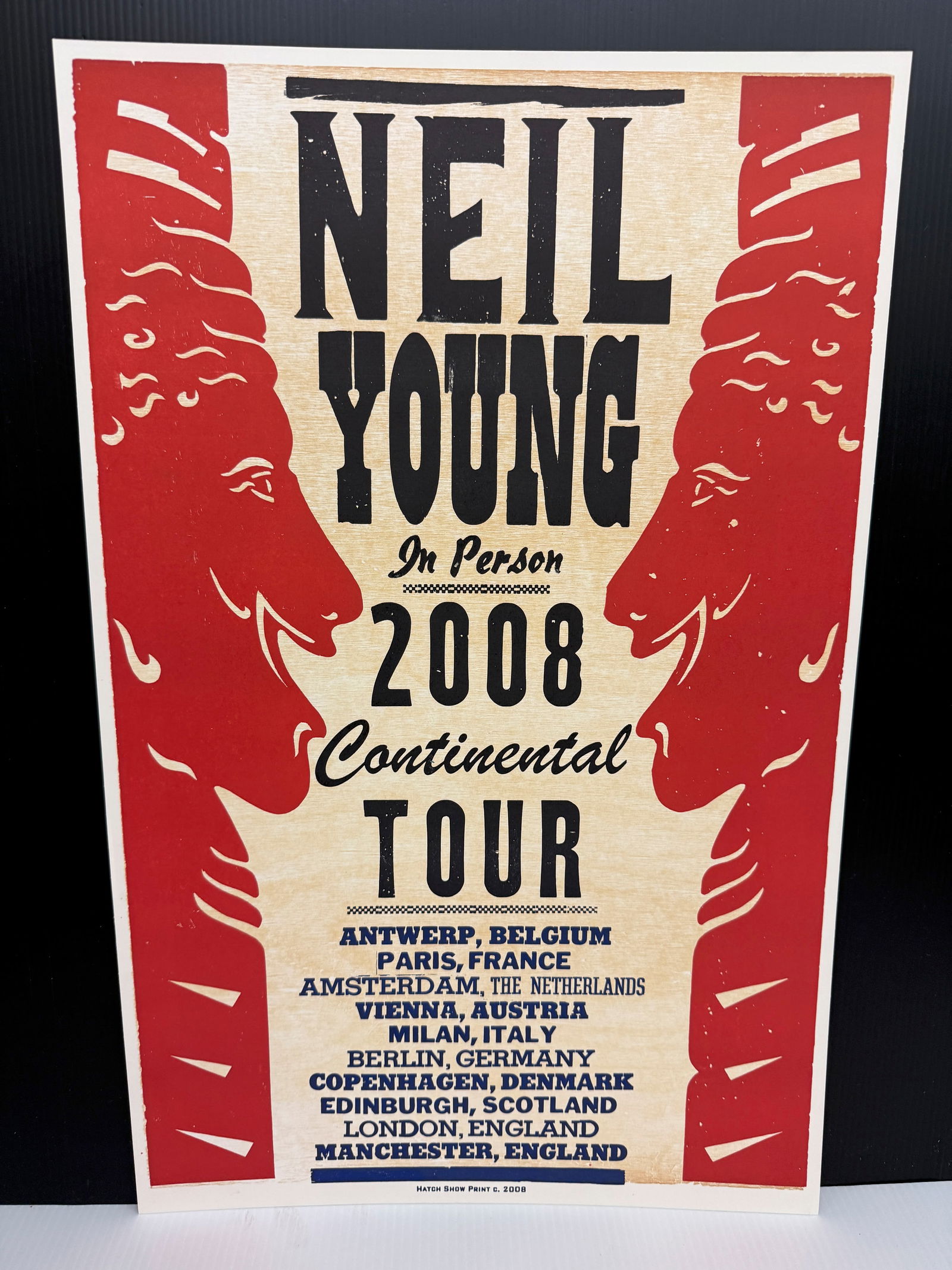 NEIL YOUNG 2008 POSTER - HATCH SHOW PRINTS: NEIL YOUNG 2008 POSTER - HATCH SHOW PRINTS