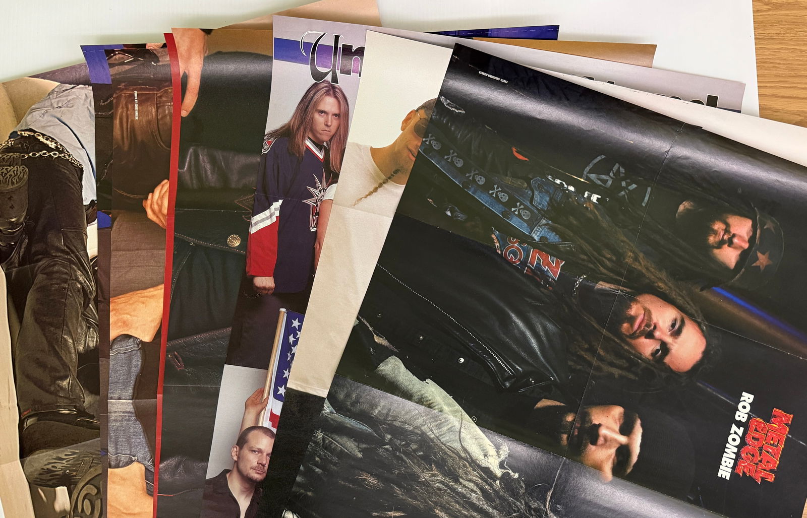 METAL EDGE MAGAZINE POSTER PRINT SET - 16 POSTERS: EIGHT (8) DOUBLE-SIDED PRINTS (16 POSTERS IN ALL). METAL EDGE POSTER SET. A set of poster inserts from the Metal Edge Magazine. Metal Edge was a magazine covering heavy metal music published by Zenbu