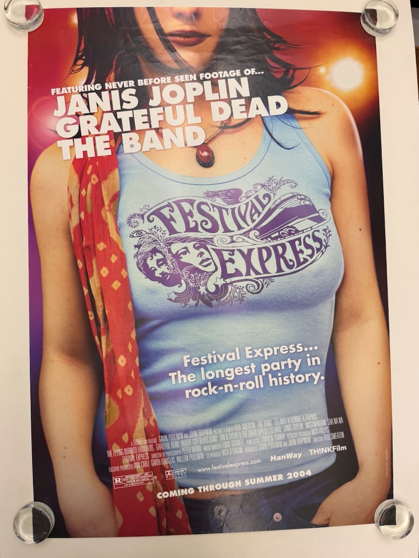 FESTIVAL EXPRESS SET: FESTIVAL EXPRESS - JANIS JOPLIN - GRATEFUL DEAD - THE BAND. INCLUDES SMALL FORMAT AND LARGE FORMAT POSTER.