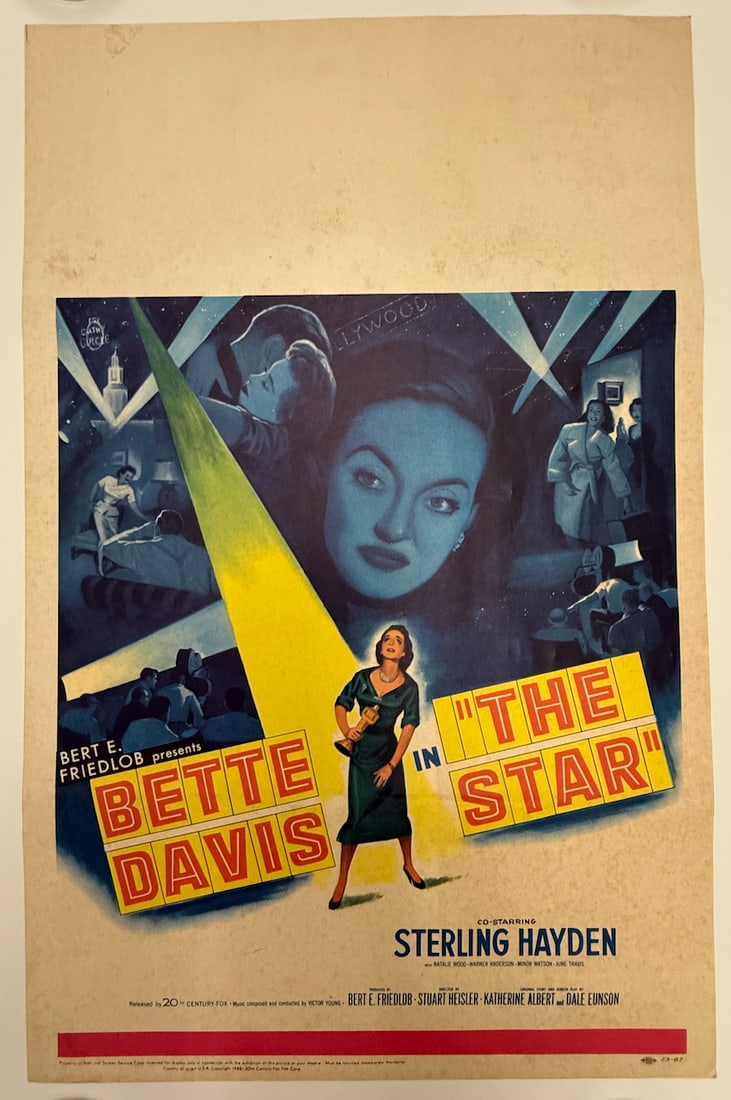 THE STAR: THE STAR - BETTY DAVIS LOBBY CARD SMALL FORMAT CARD STOCK.