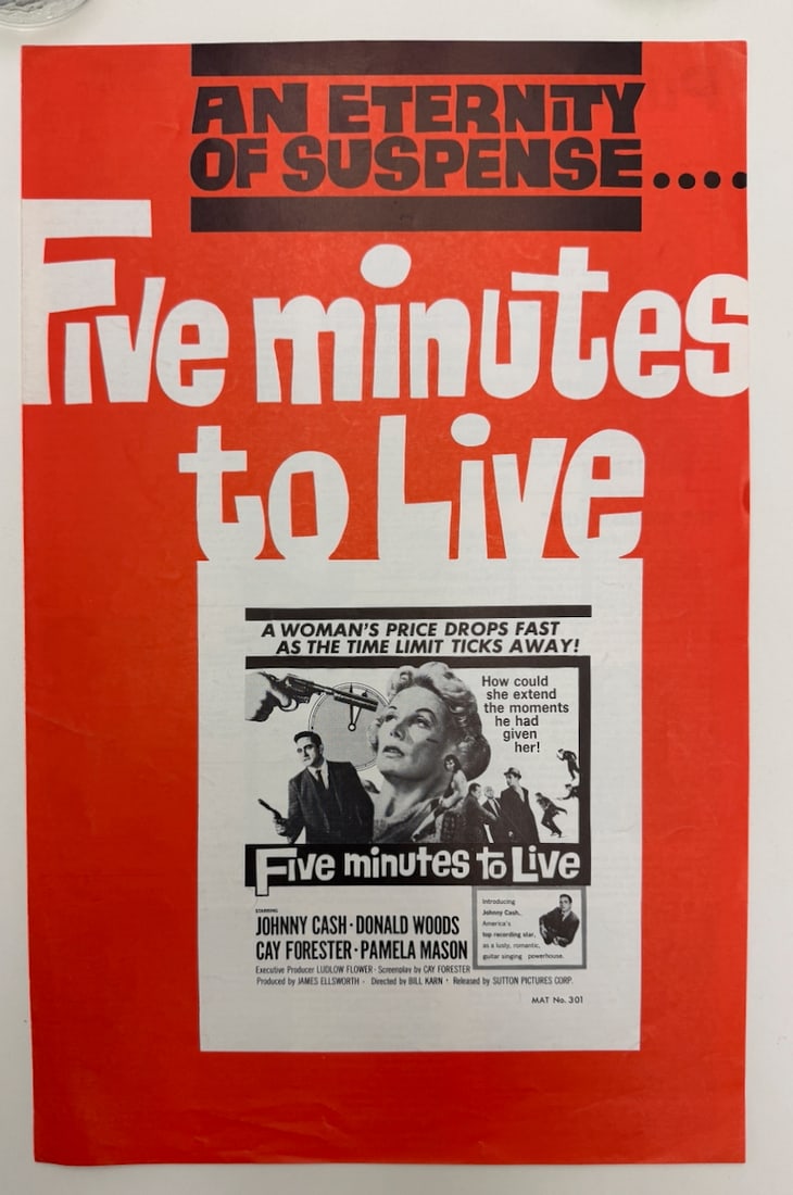 FIVE MINUTES TO LIVE - PROMO KIT: FIVE MINUTES TO LIVE - PROMO KIT - 4 PAGE FOLD OUT WITH INSTRUCTIONS ON HOW TO ADVERTISE