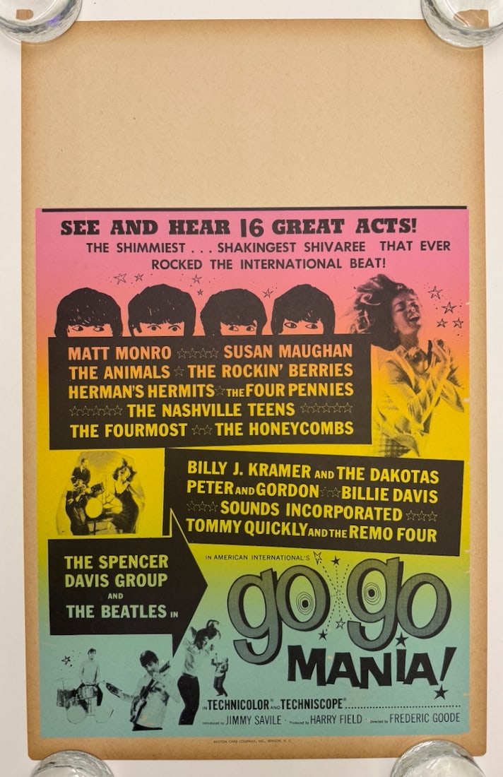 GO GO MANIA: GO GO MANIA - SMALL FORMAT LOBBY WINDOW CARD - TOUR BLANK - OPEN AREA FOR THEATER TO PLACE SHOWTIMES