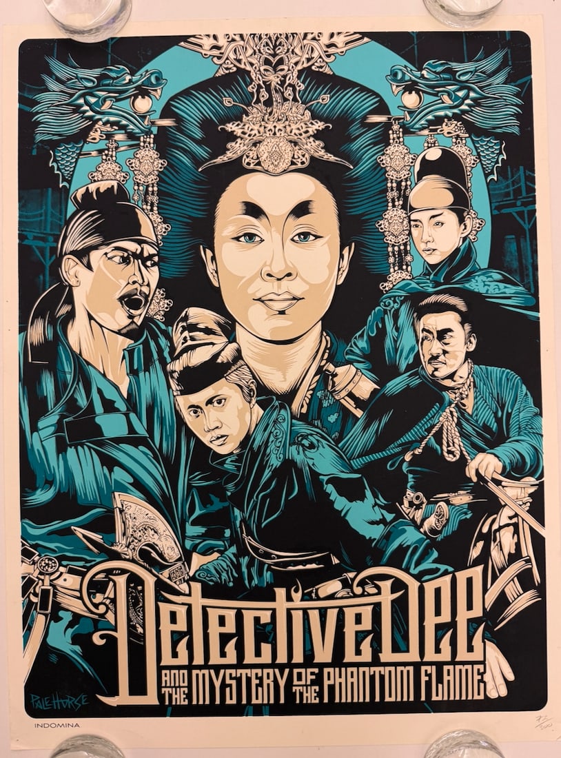 DETECTIVE DEE SILKSREEN SIGNED AND NUMBERERD POSTER: DETECTIVE DEE AND THE MYSTERY OF THE PHANTOM FLAME - SILKSREEN SIGNED AND NUMBERERD POSTER BY PALEHORSE.