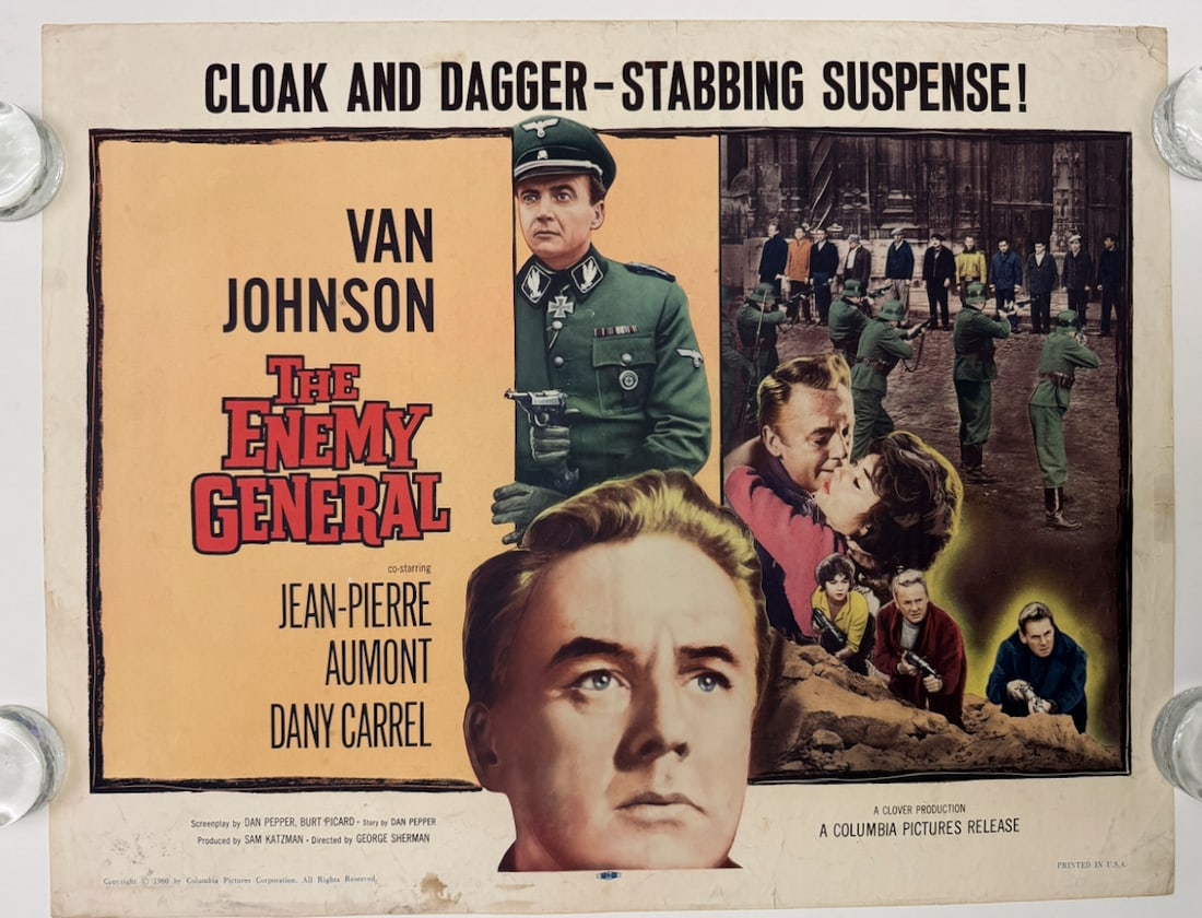 THE ENEMY GENERAL: THE ENEMY GENERAL - 1960 - MEDIUM SIZED FORMAT LOBBY WINDOW POSTER