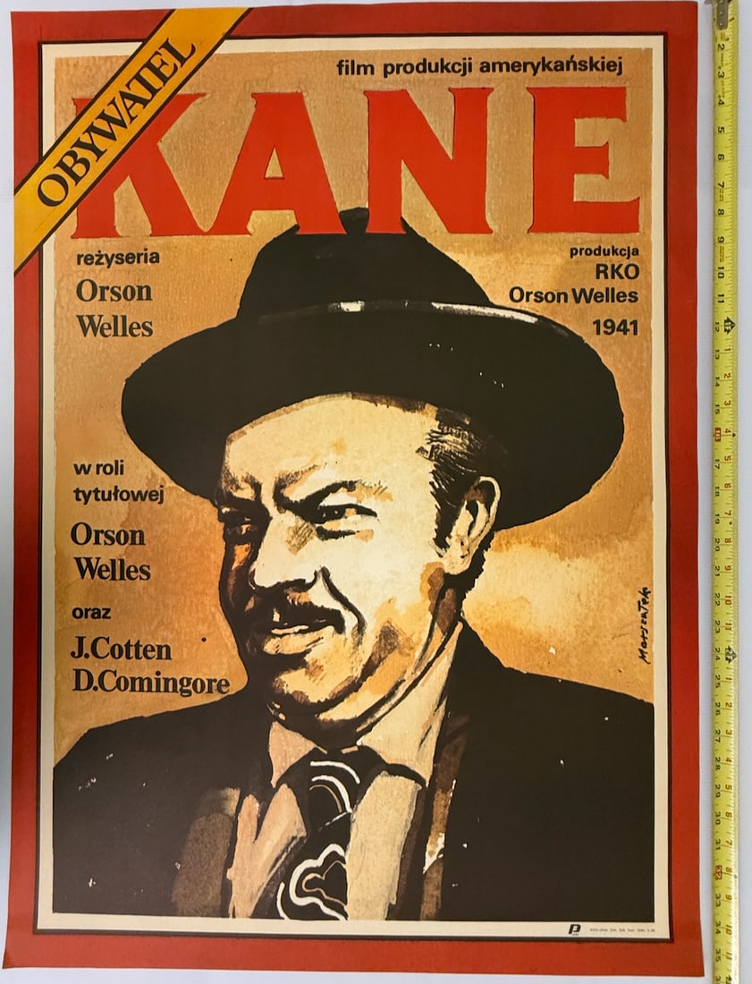Citizen Kane - original vintage Polish movie poster: Citizen Kane - original vintage Polish movie poster. This is an original vintage Polish movie poster for the film Citizen Kane. The poster was created for a re-release of the film in 1987 and