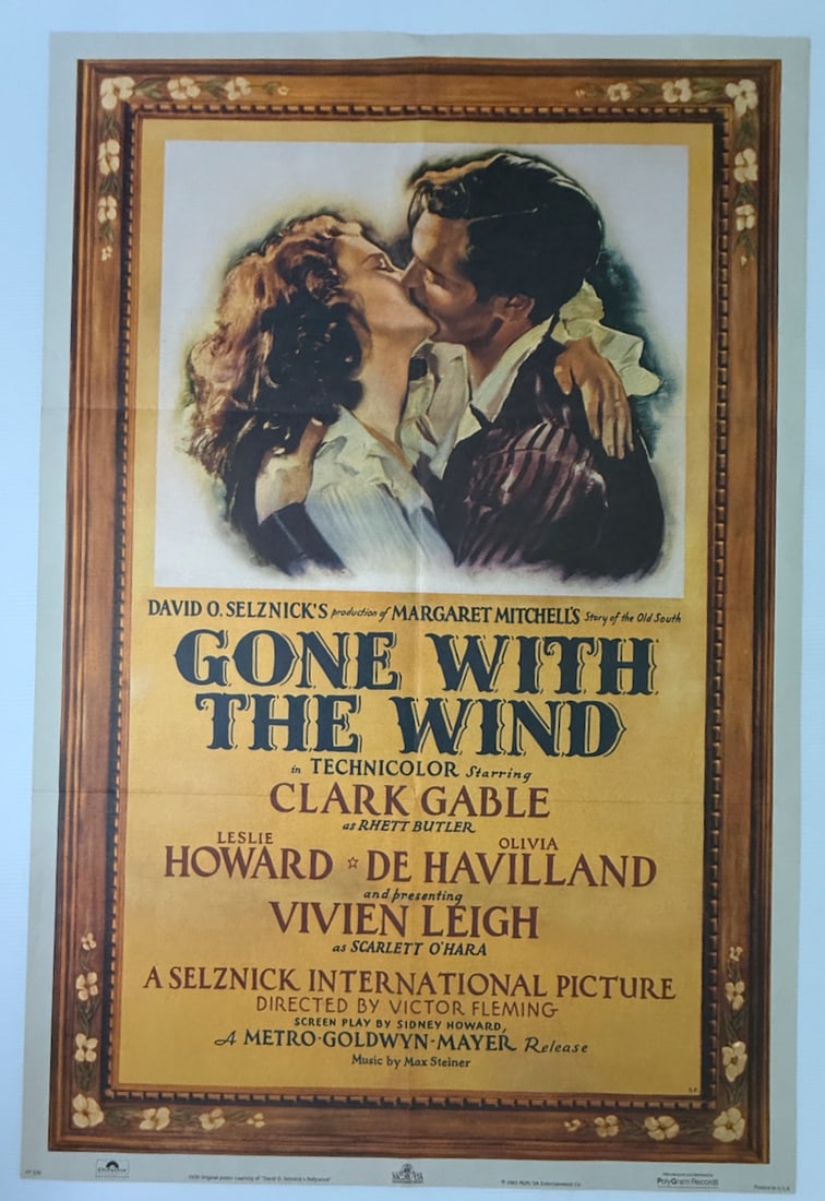 GONE WITH THE WIND - 1983 RE-RELEASE: GONE WITH THE WIND - 1983 RE-RELEASE. ABOUT 22 X 32