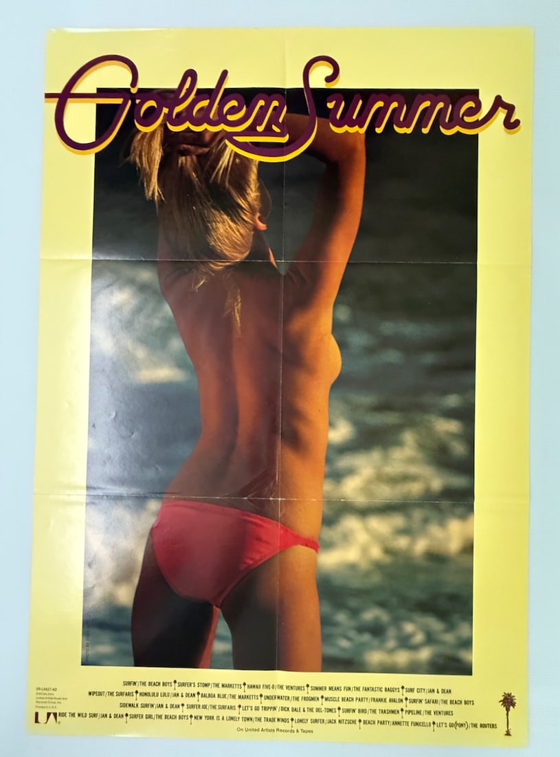 GOLDEN SUMMER POSTER: GOLDEN SUMMER POSTER FEATURING BEACH BOYS, THE VENTURES, TRASHMEN, JAN & DEAN AND MANY MORE.