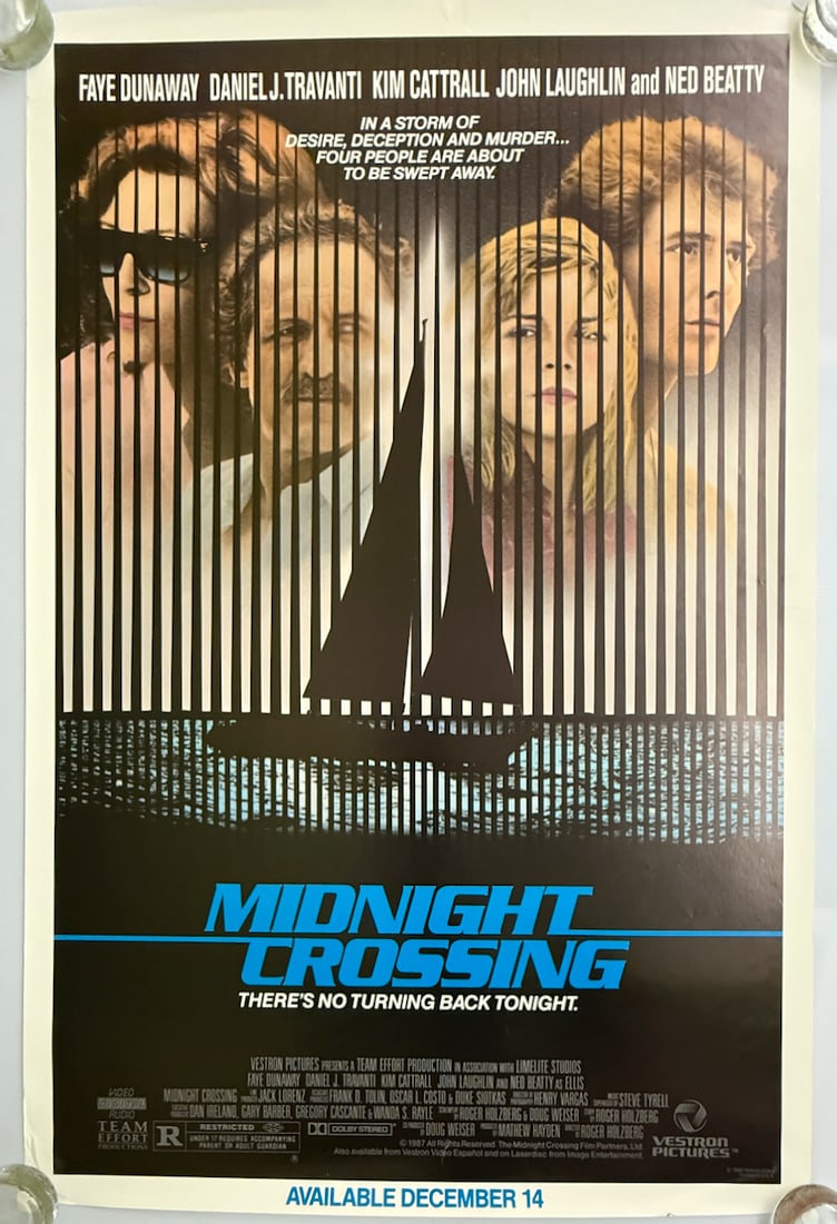 MIDNIGHT CROSSING - FAYE DUNAWAY - NED BEATTY: MIDNIGHT CROSSING - FAYE DUNAWAY - NED BEATTY - KIM CATRALL. 27 X 40