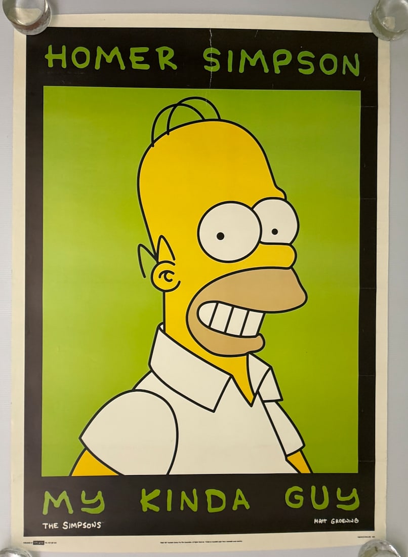 HOMER SIMPSON - MY KINDA GUY: HOMER SIMPSON - MY KINDA GUY - MATT GROENING. TEAR IN TOP BOARDER. ABOUT 20 X 30